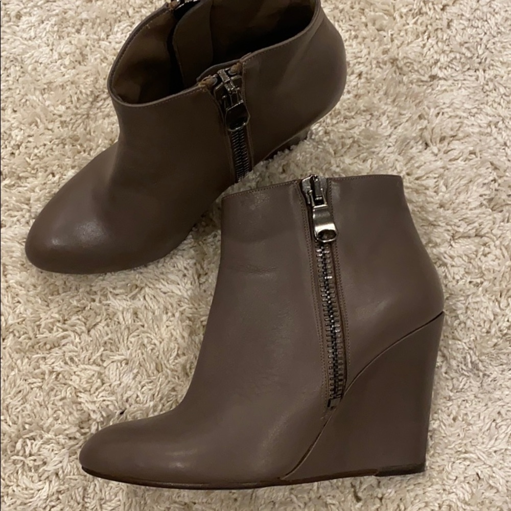 Albano for Nadine Italian Taupe Wedge Boots, S 38